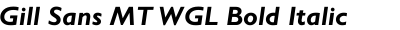 Gill Sans MT WGL Bold Italic